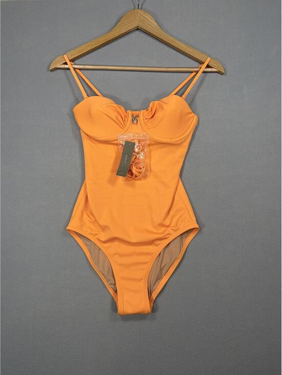 J. Crew Other - NWT J.Crew Underwire Size 2 Hi-Cut Swimsuit Fluorescent Orange Convertible Y2K